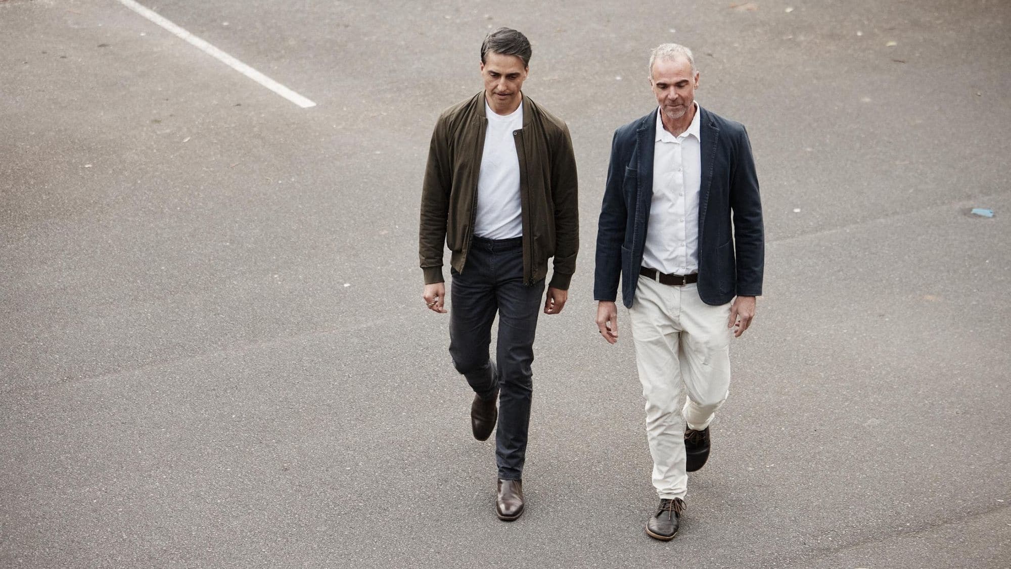 Gabriel Perera and Dane Renshaw walking, Byron Bay